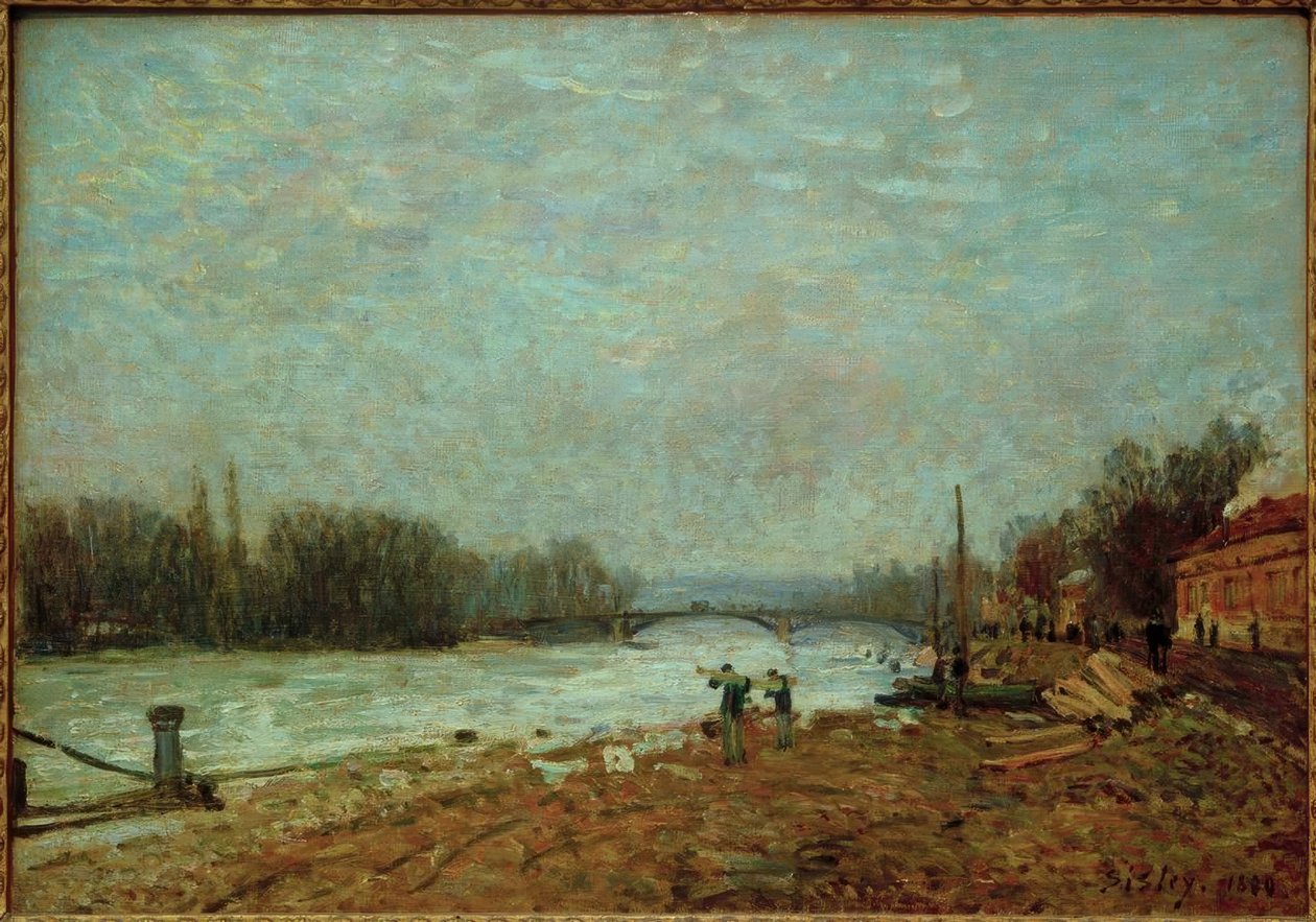 Efter debaclet, Seine vid Suresnes-bron av Alfred Sisley