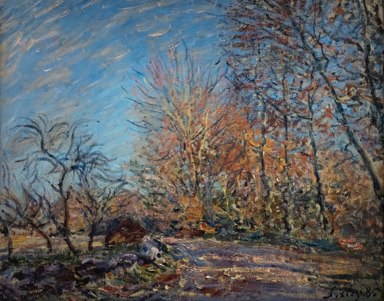 I kanten av skogen i Fontainebleau av Alfred Sisley