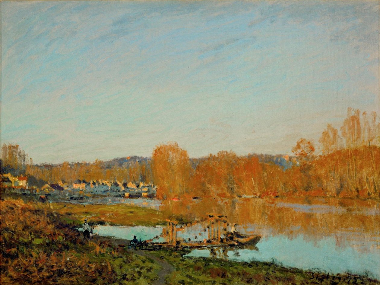 Hösten: Seines stränder nära Bougival av Alfred Sisley