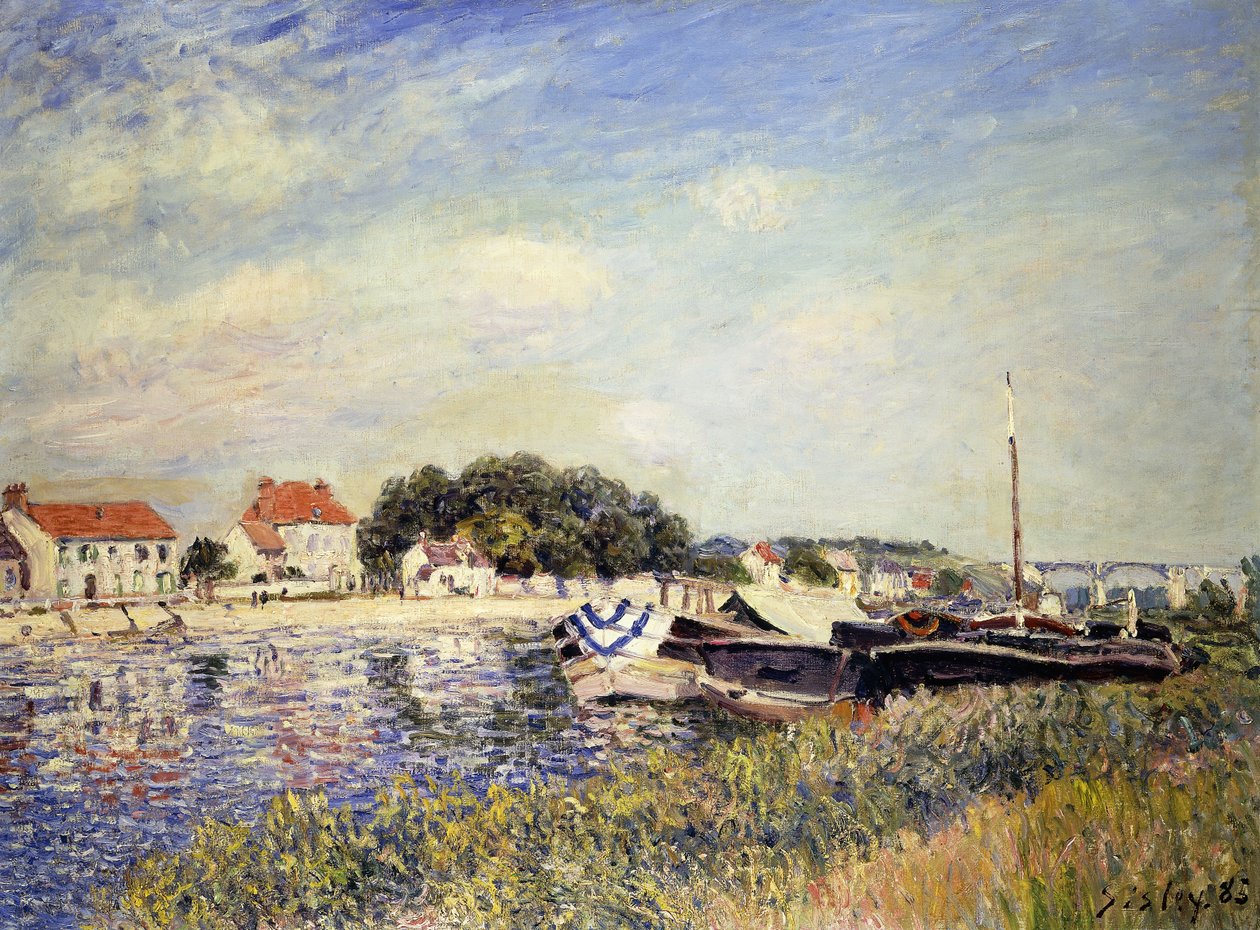 Banks of the Loing vid Saint-Mammes; Bords du Loing a Saint-Mammes, 1885 av Alfred Sisley