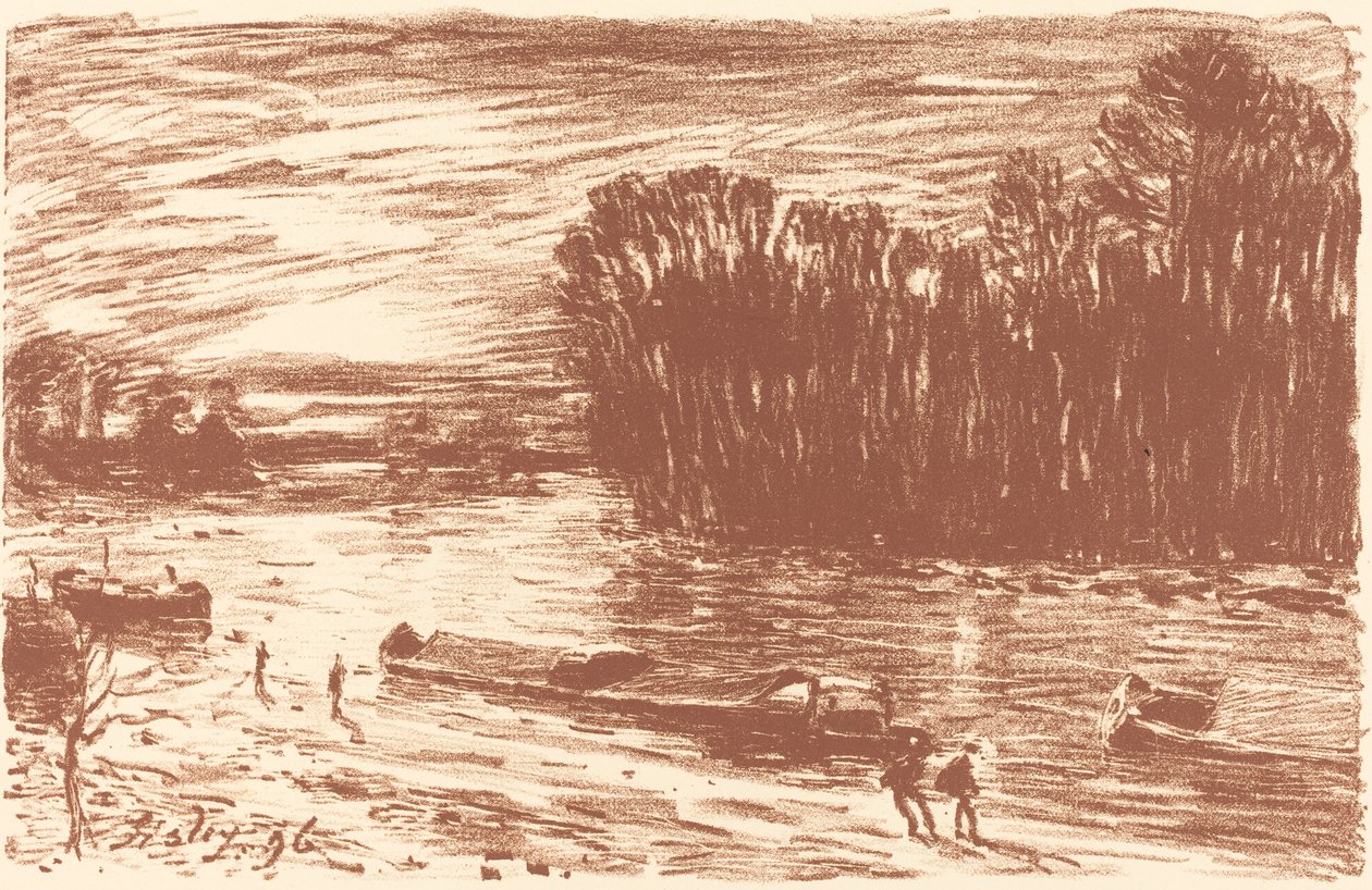 Banks of the Loing nära Saint-Mammes Bords du Loing, pres Saint-Mammes, 1896. av Alfred Sisley