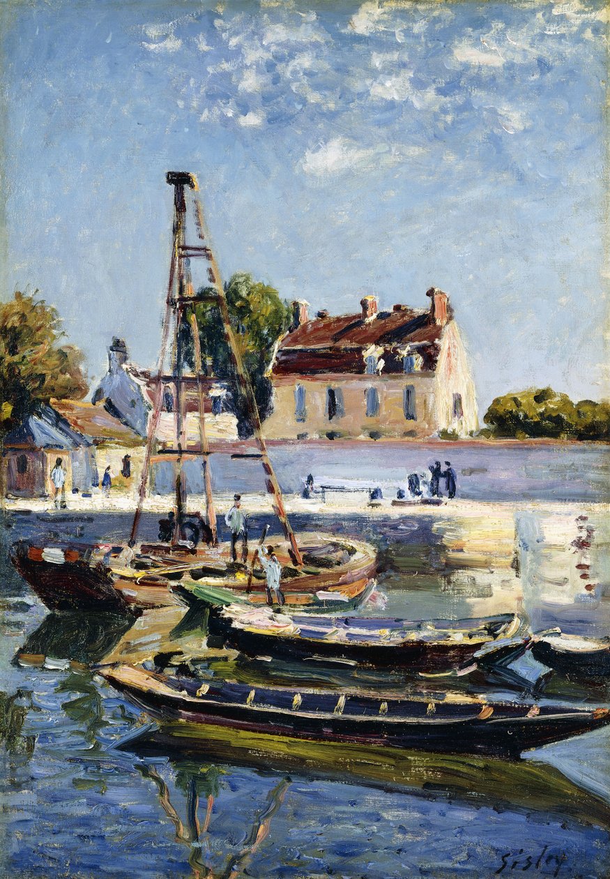 Pråmar, 1885 av Alfred Sisley