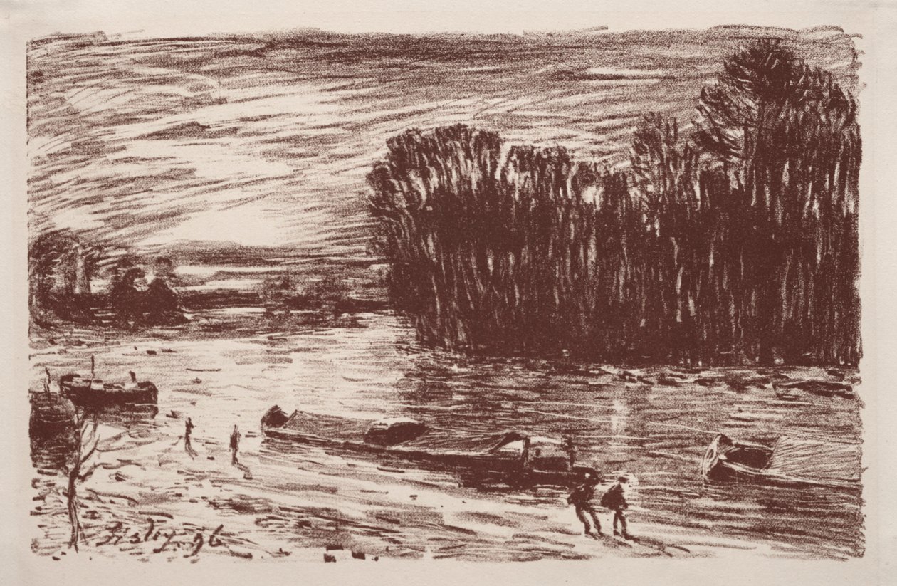 Banks of the Loing, nära Saint-Mammès, 1896. av Alfred Sisley