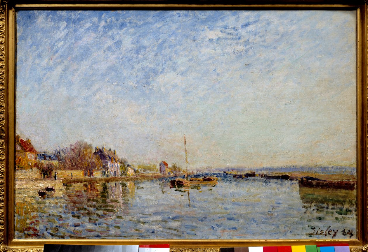 Canal du Loing målning av Alfred Sisley av Alfred Sisley