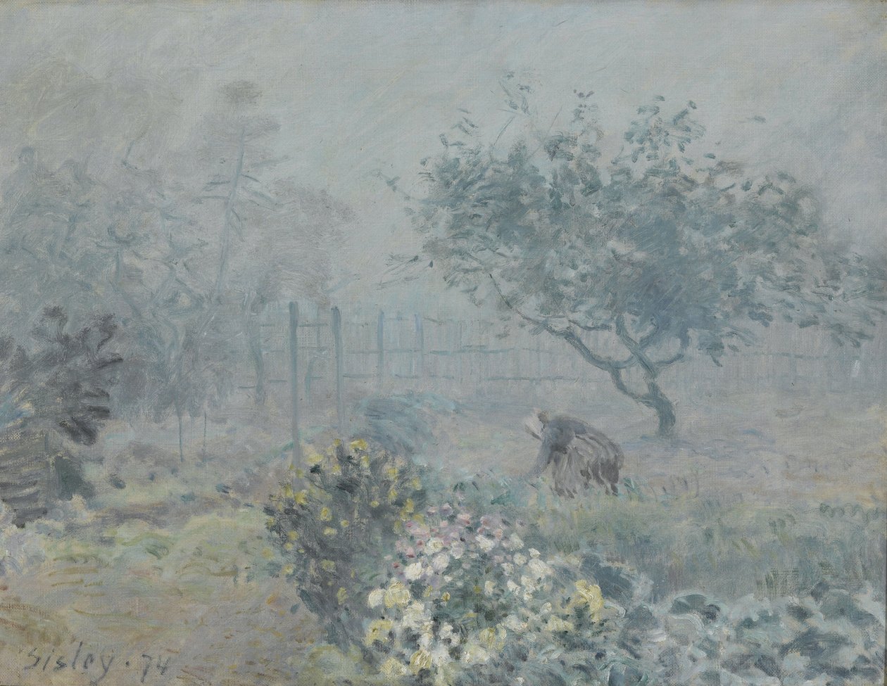 Dimma, grannar, 1874 av Alfred Sisley