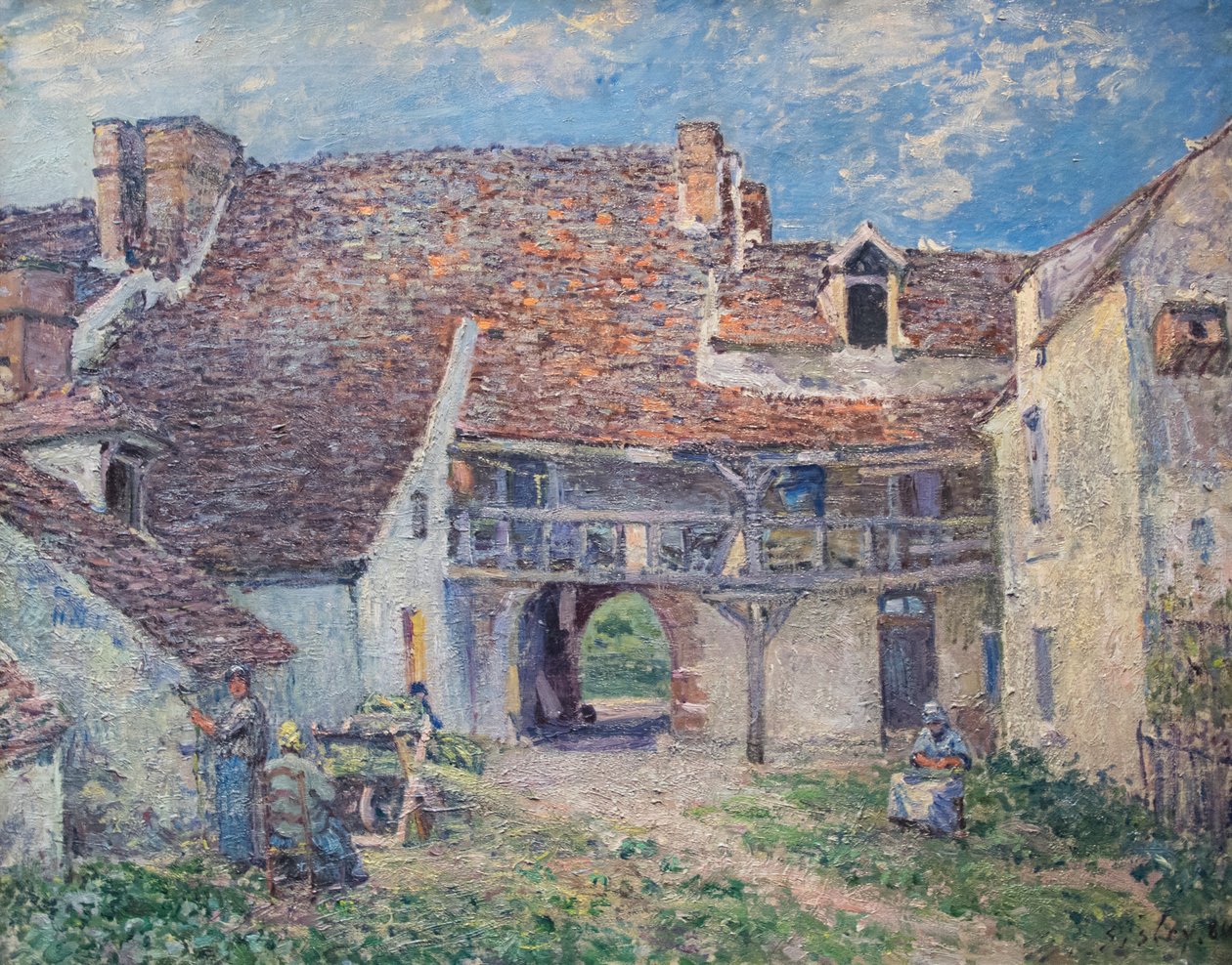 Franska: Cour de ferme à Saint-Mammès av Alfred Sisley
