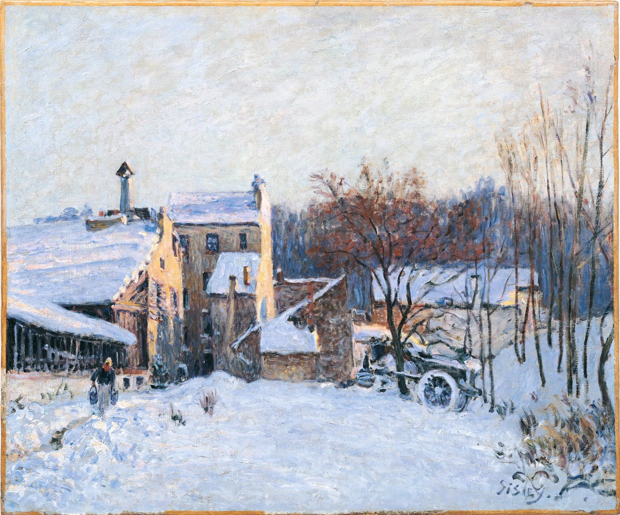 Franska: Une cour à Chaville av Alfred Sisley