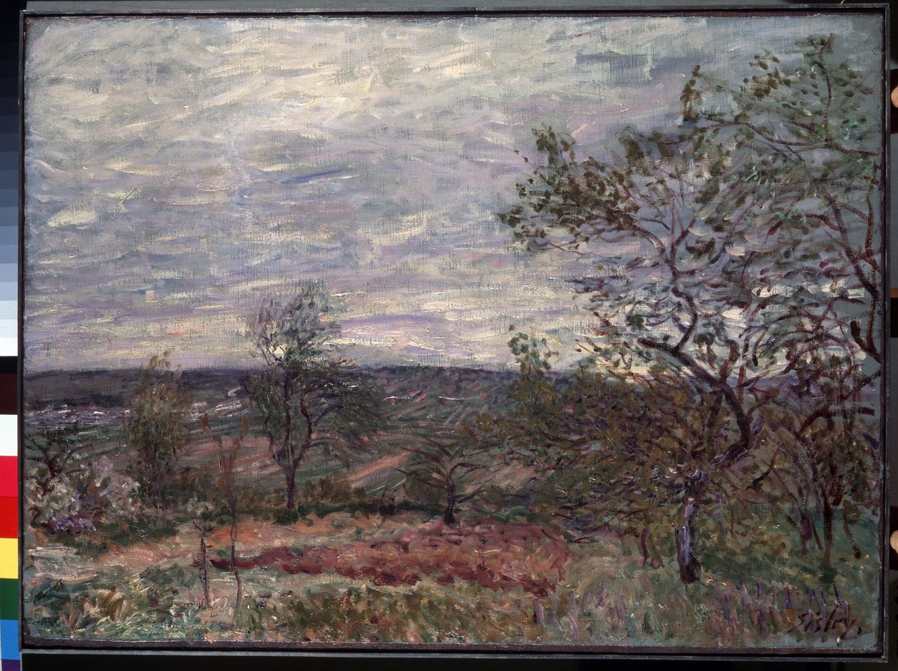""Journee de vent a Veneux"" (Vinig dag i Veneux) Målning av Alfred Sisley (1839-1899) 1882 (Impressionism) Eremitagemuseet, Sankt Petersburg (Sankt-Petersburg) av Alfred Sisley