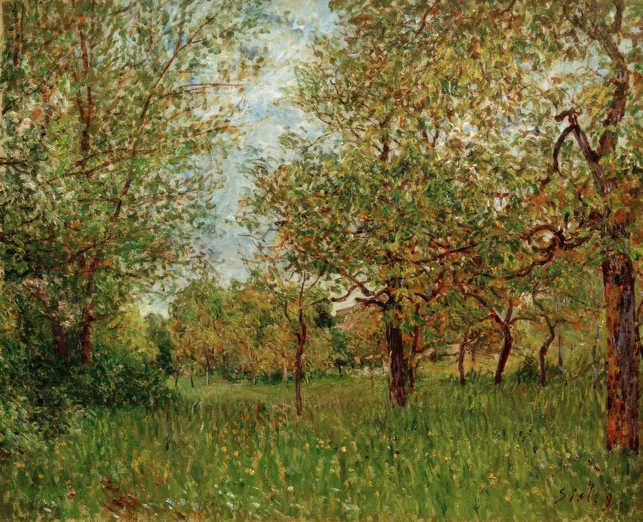 Liten äng i By av Alfred Sisley