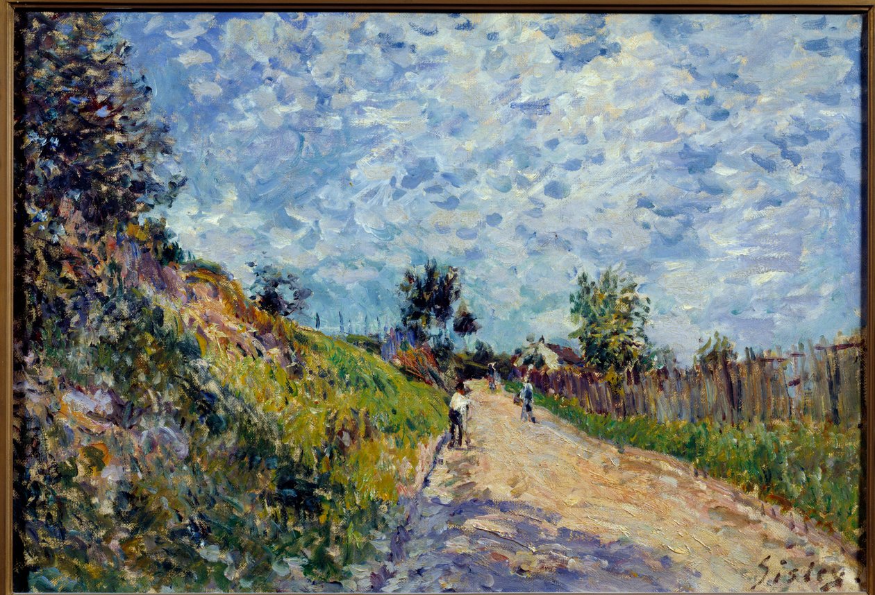 Landskapsmålning av Alfred Sisley (1839-1899) 1870 sön. 0,38x0,55 m Lyon, Musee des Beaux Arts av Alfred Sisley