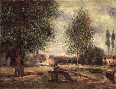 Landskap i Moret-sur-Loing av Alfred Sisley