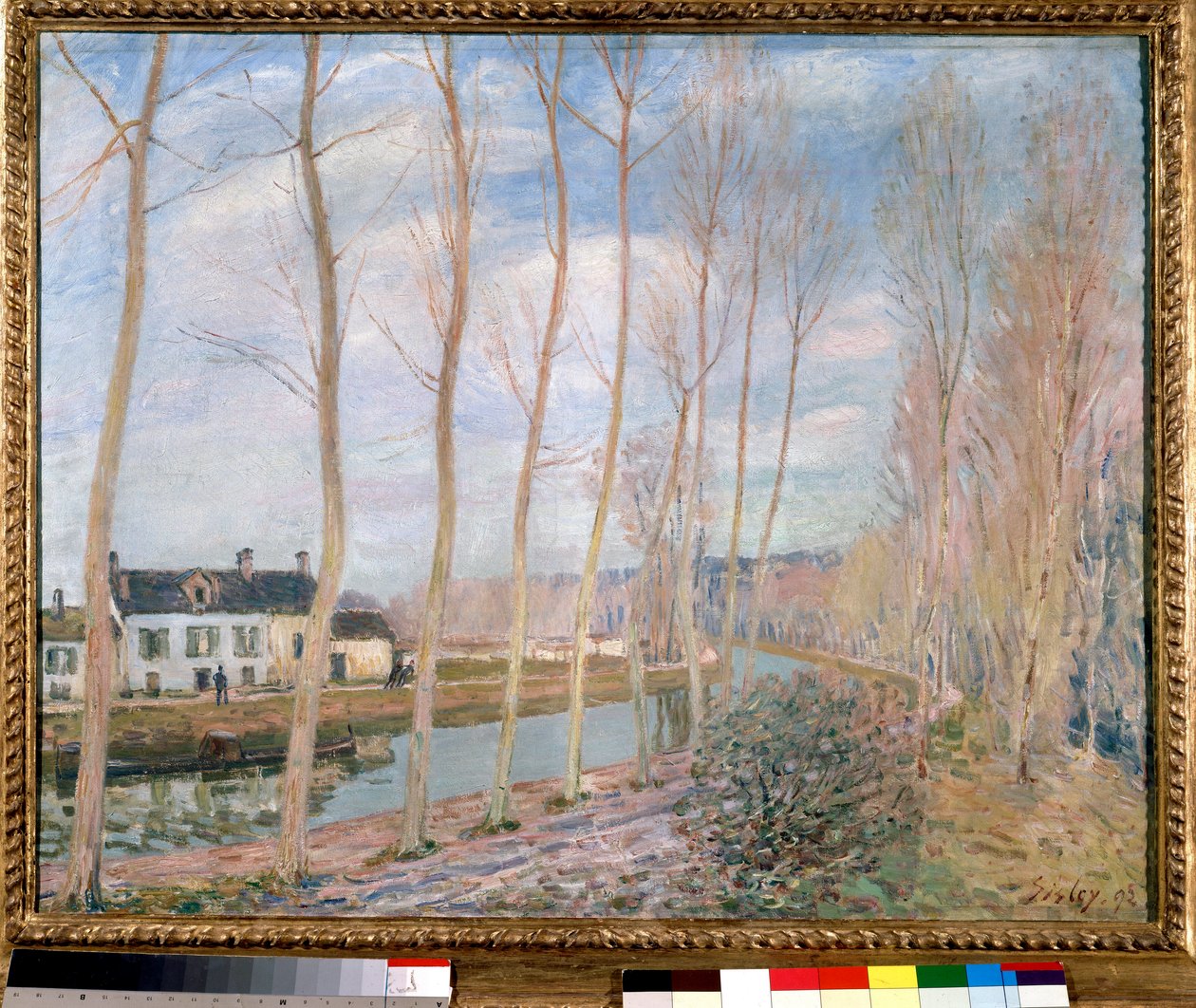 The Loing Canal Painting av Alfred Sisley (1839-1899) 1892 Sön. 0,73x0,93 m Paris, Orsay-museet av Alfred Sisley