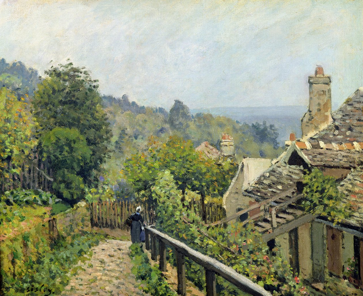 Louveciennes eller, The Heights at Marly, 1873 av Alfred Sisley
