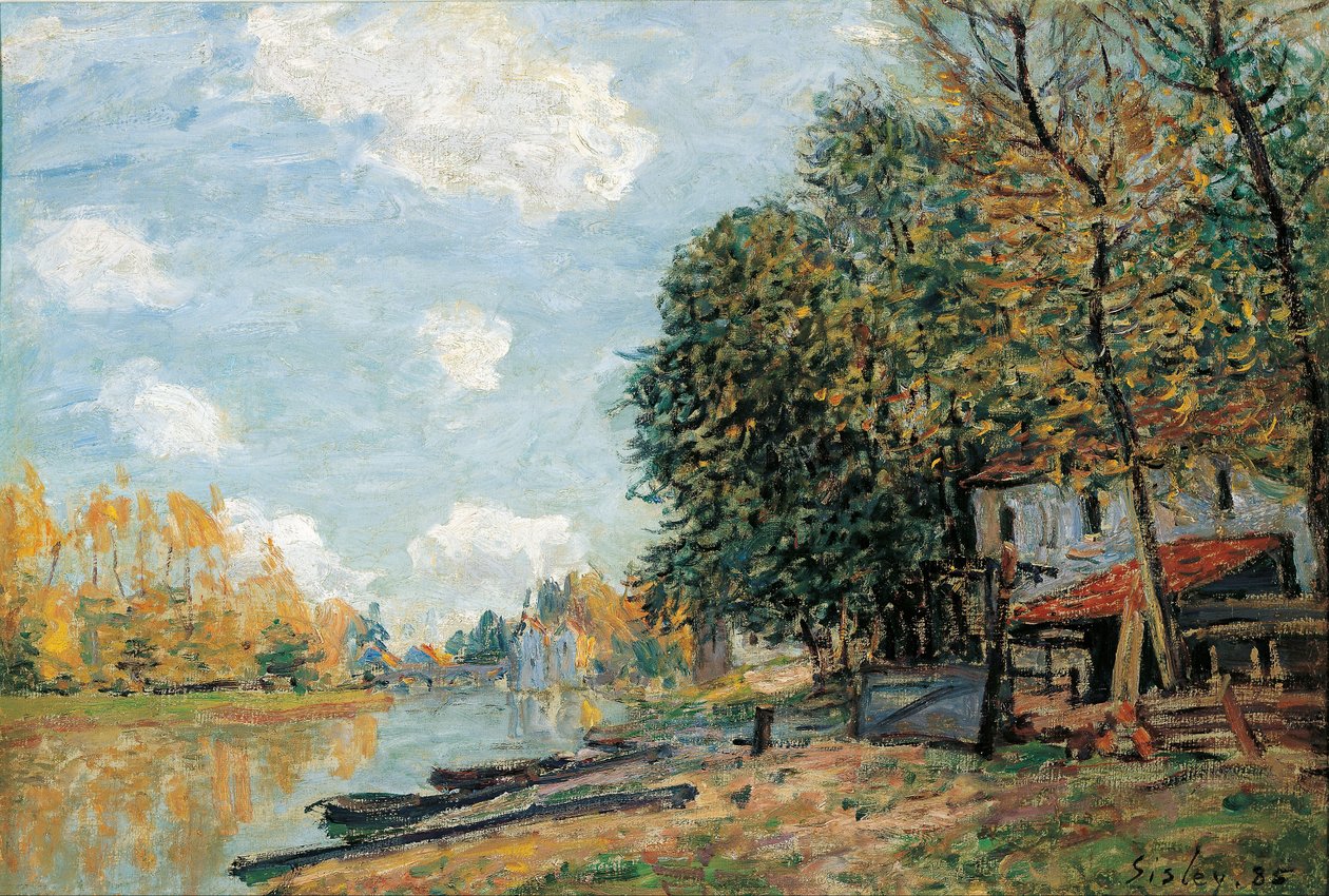 Moret: Loingflodens stränder, 1877 av Alfred Sisley