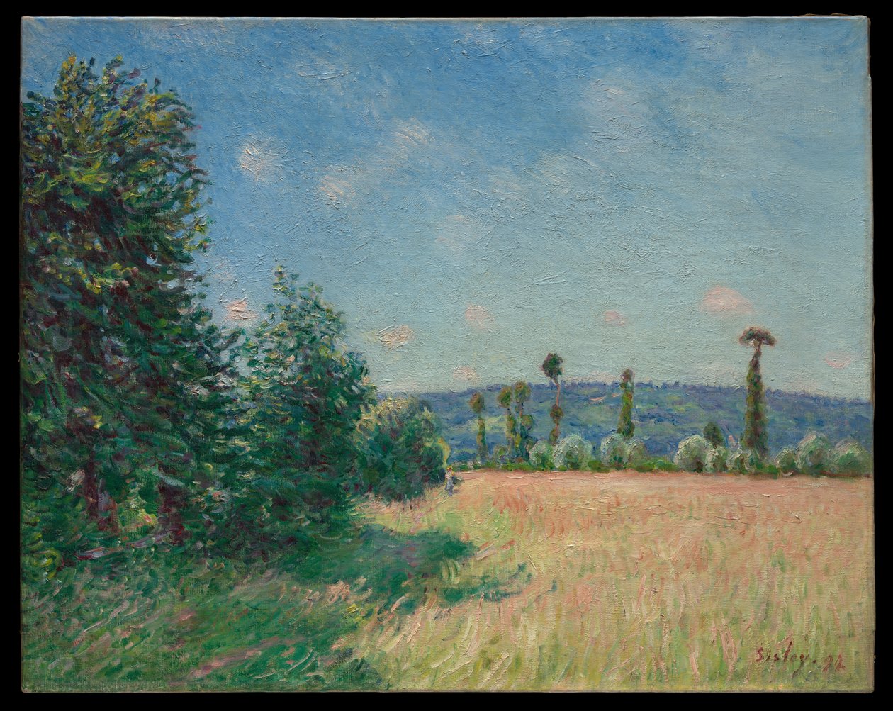 Ängarna vid Sahurs i morgonsol av Alfred Sisley