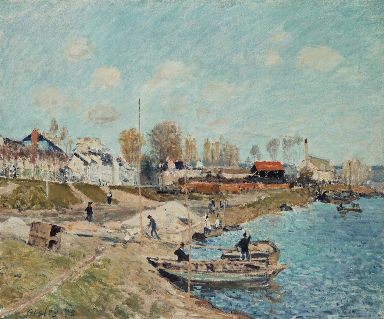Sand på kajen, 1875 av Alfred Sisley