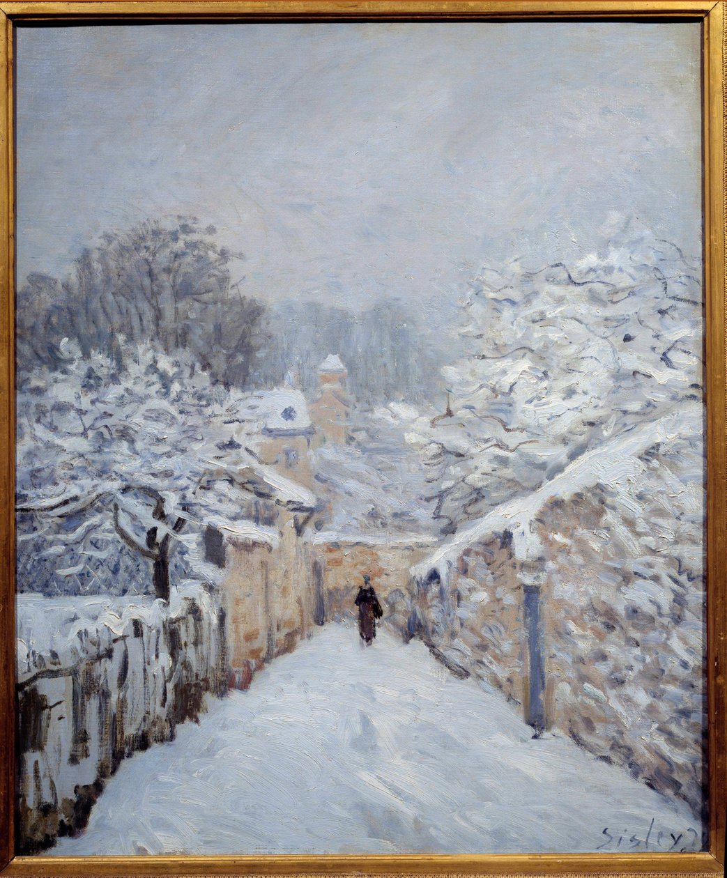 Snö på Louveciennes av Alfred Sisley