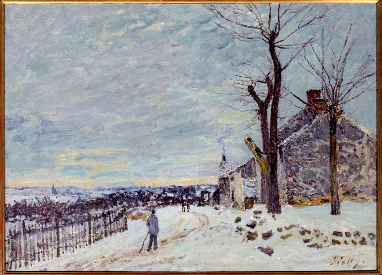 Snöväder i Veneux-Nadon (Veneux Nadon en Seine et Marne). Målning av Alfred Sisley (1839 - 1899) av Alfred Sisley