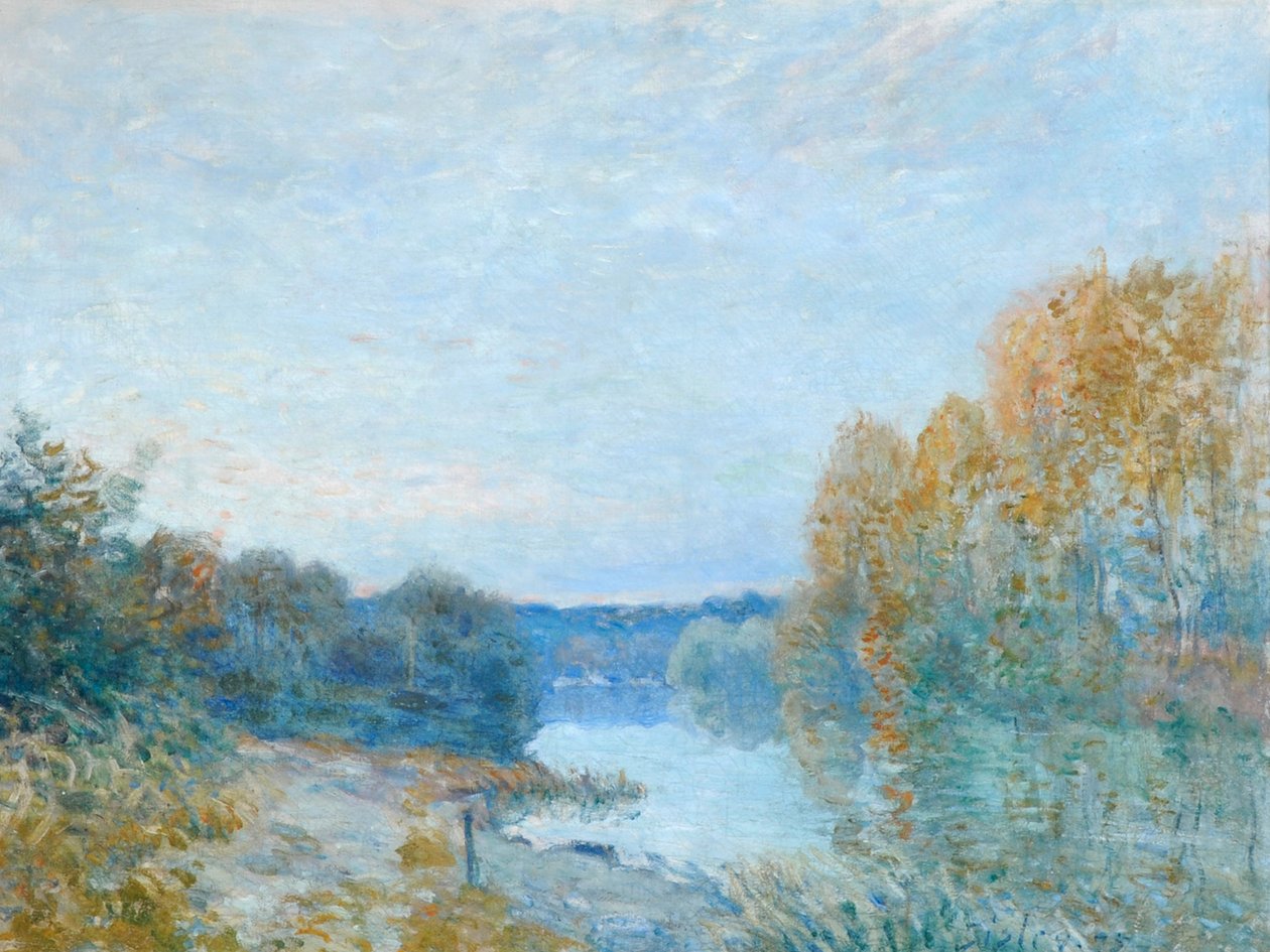 Soleil Couchant, Höstkväll på floden av Alfred Sisley