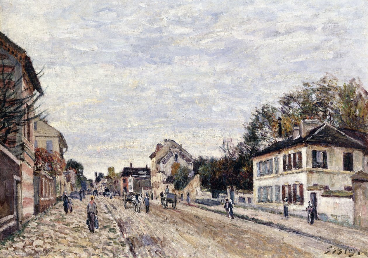 Gatubild i Marly, 1876 av Alfred Sisley
