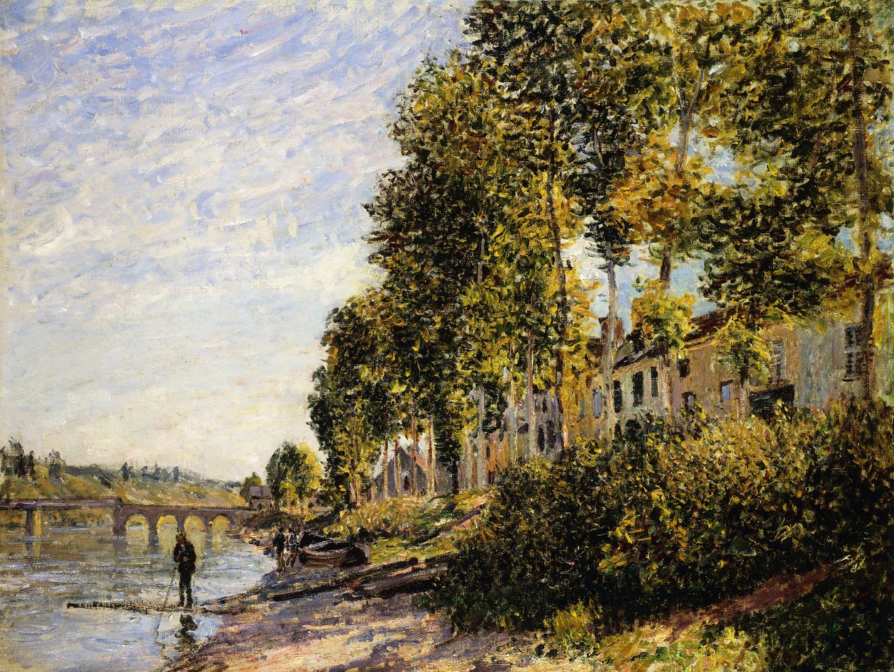 Solig morgon på Saint Mammes; Soleil du Matin a Saint-Mammes, 1884 av Alfred Sisley