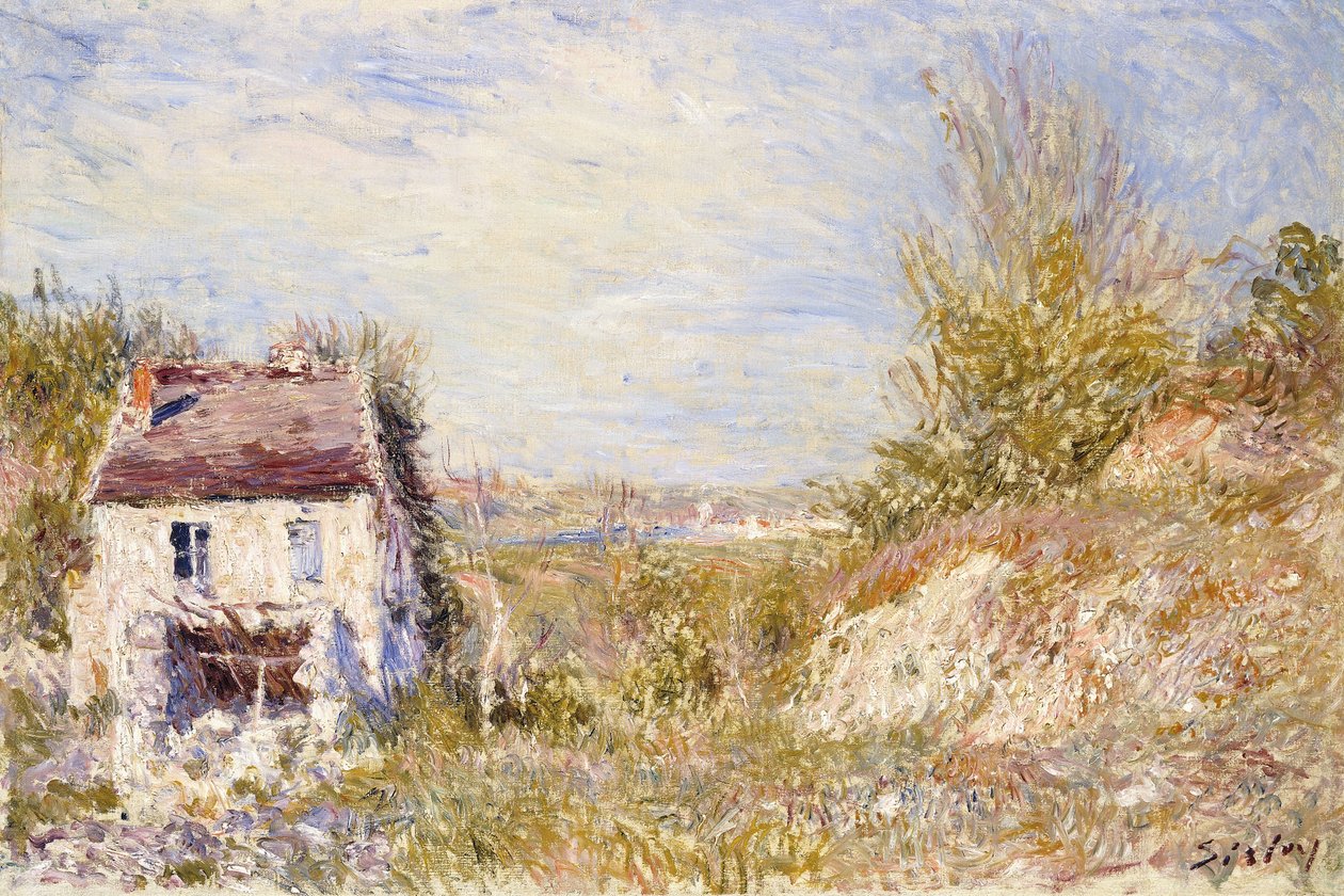 Det övergivna huset; Det övergivna huset, ca 1886 av Alfred Sisley