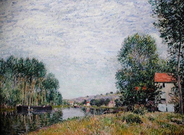 The Banks of the Loing at Moret av Alfred Sisley