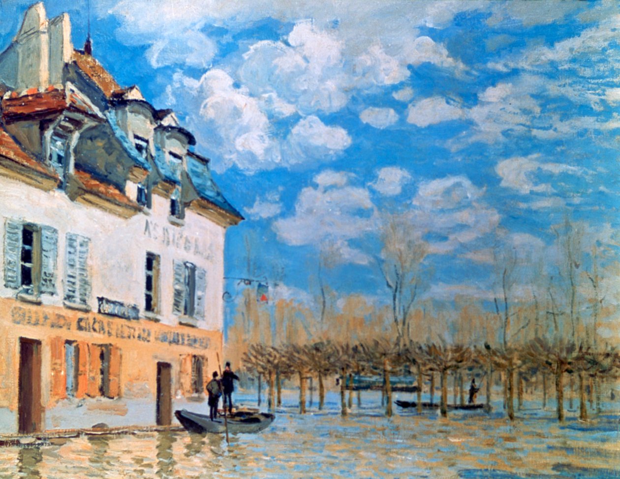 Båten i översvämningen, Port-Marly, 1876 av Alfred Sisley