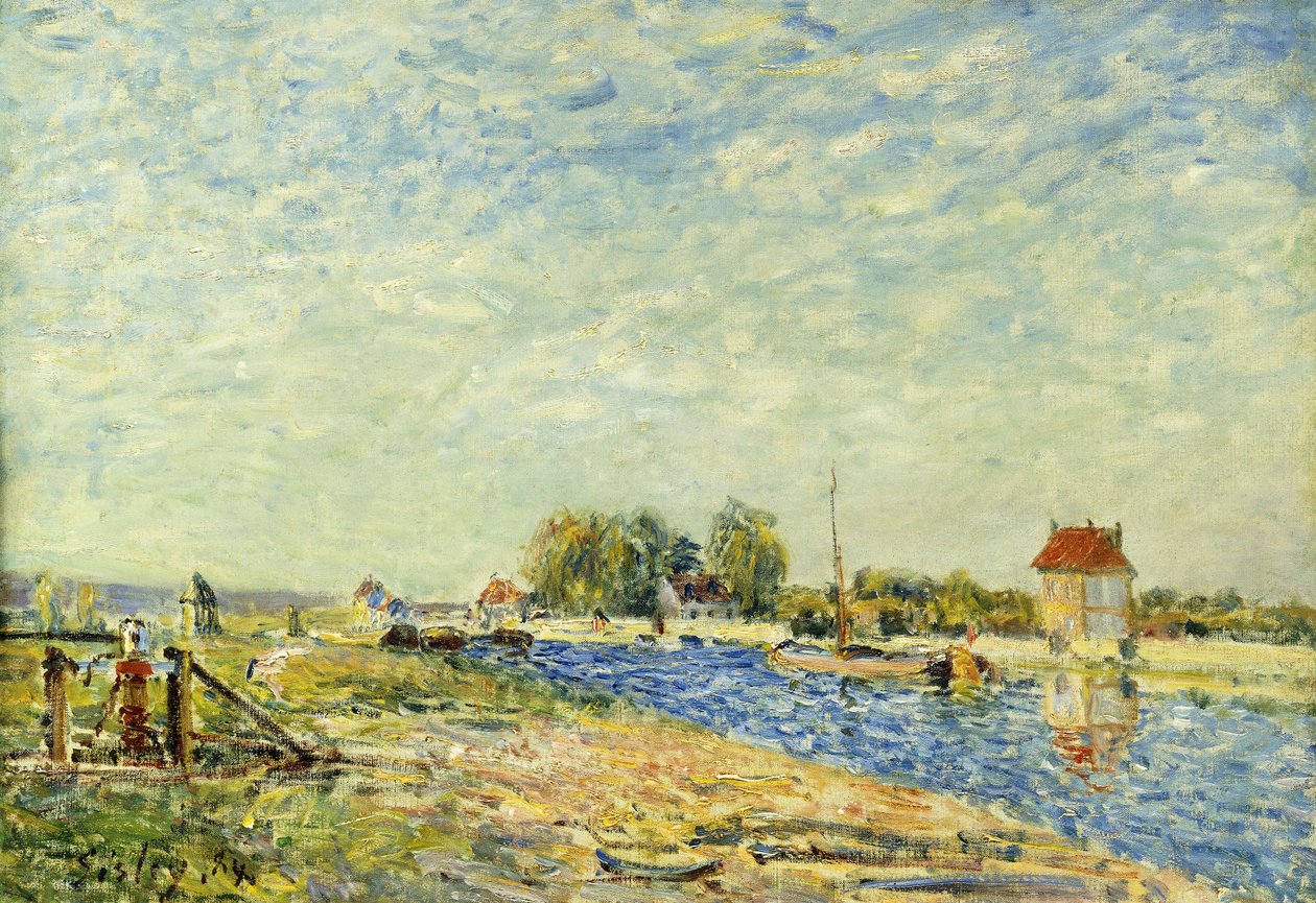 Kanalen vid Loing; Loing-kanalen, 1884 av Alfred Sisley