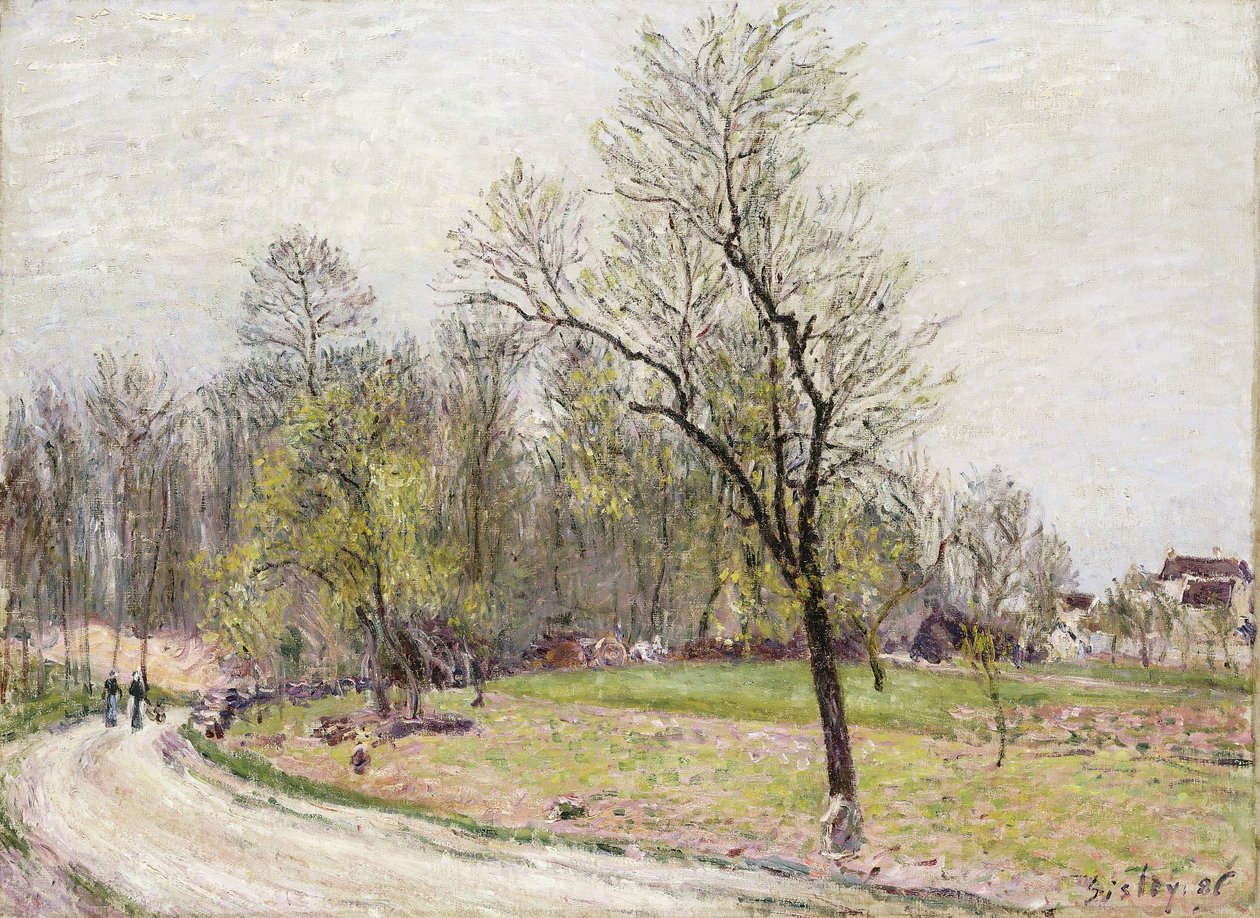 Skogskanten på våren, på kvällen; Skogens kant under våren, kvällen, 1886 av Alfred Sisley