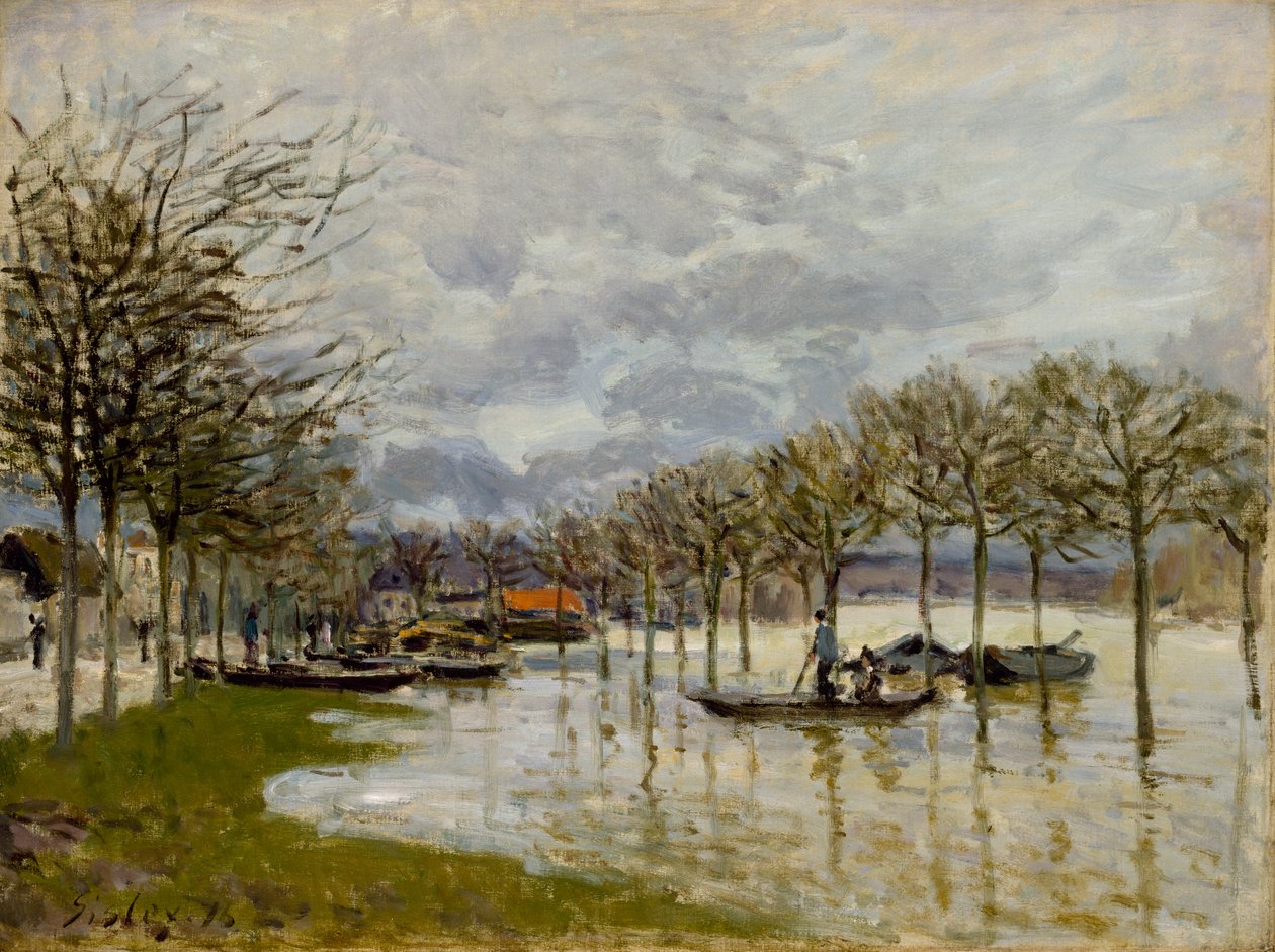 Översvämningen på vägen till Saint-Germain, 1876 av Alfred Sisley