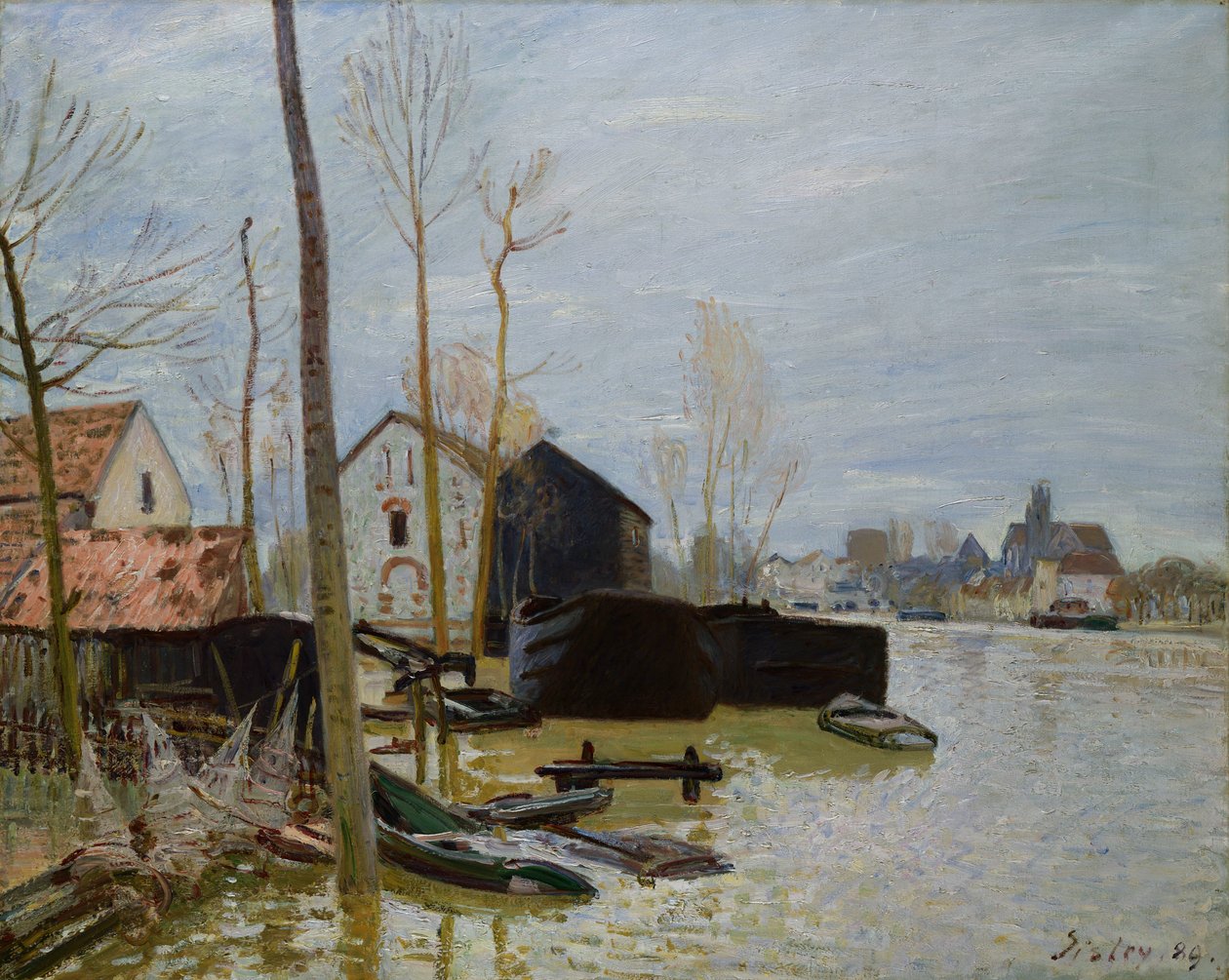 Översvämningarna vid Moret, 1889 av Alfred Sisley