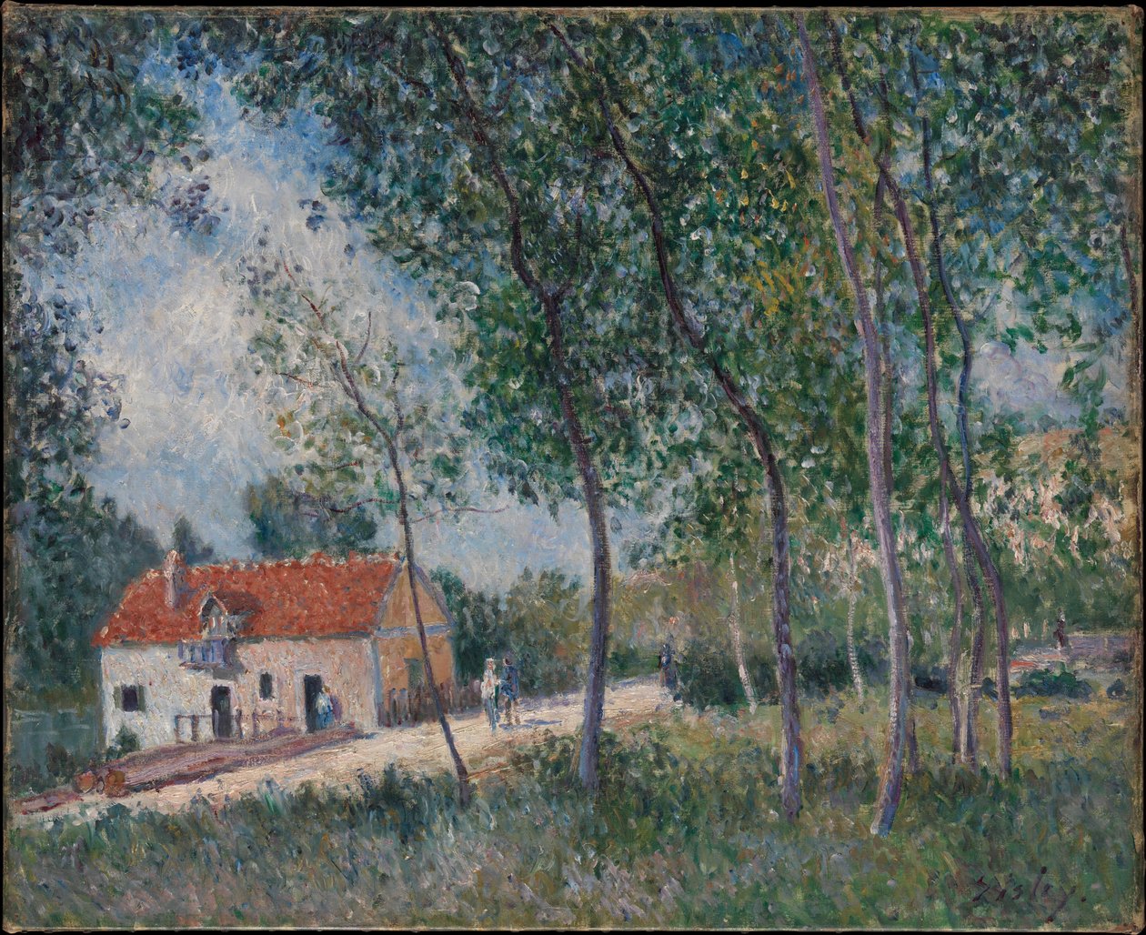 Vägen från Moret till Saint-Mammès av Alfred Sisley