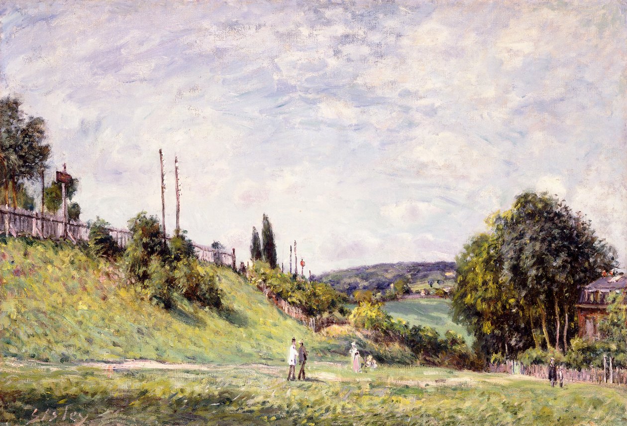 Backen vid järnvägen i Sevres, 1879 av Alfred Sisley
