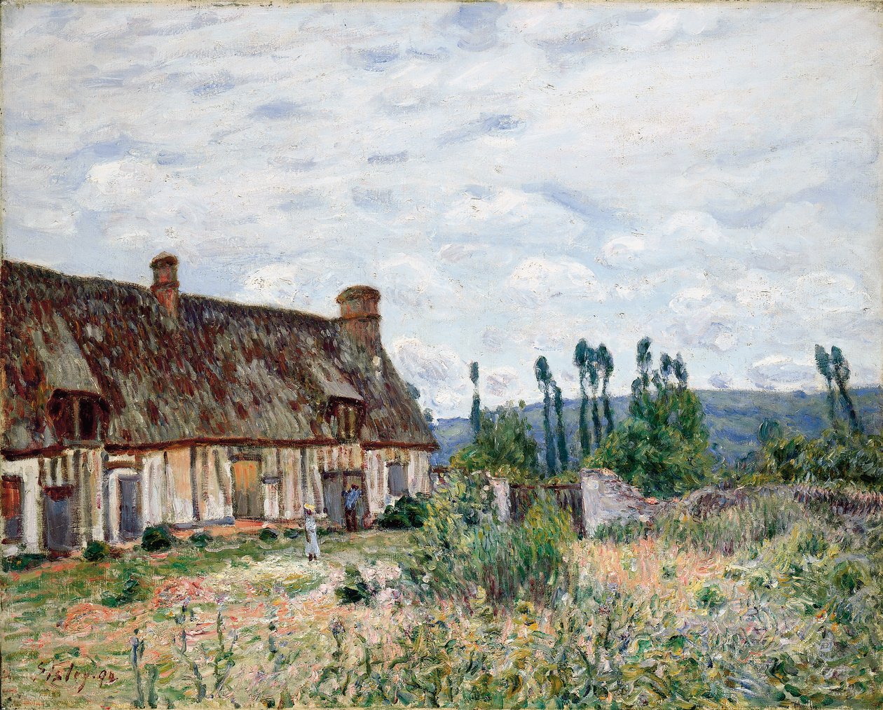 Den övergivna stugan med halmtak, 1894 av Alfred Sisley