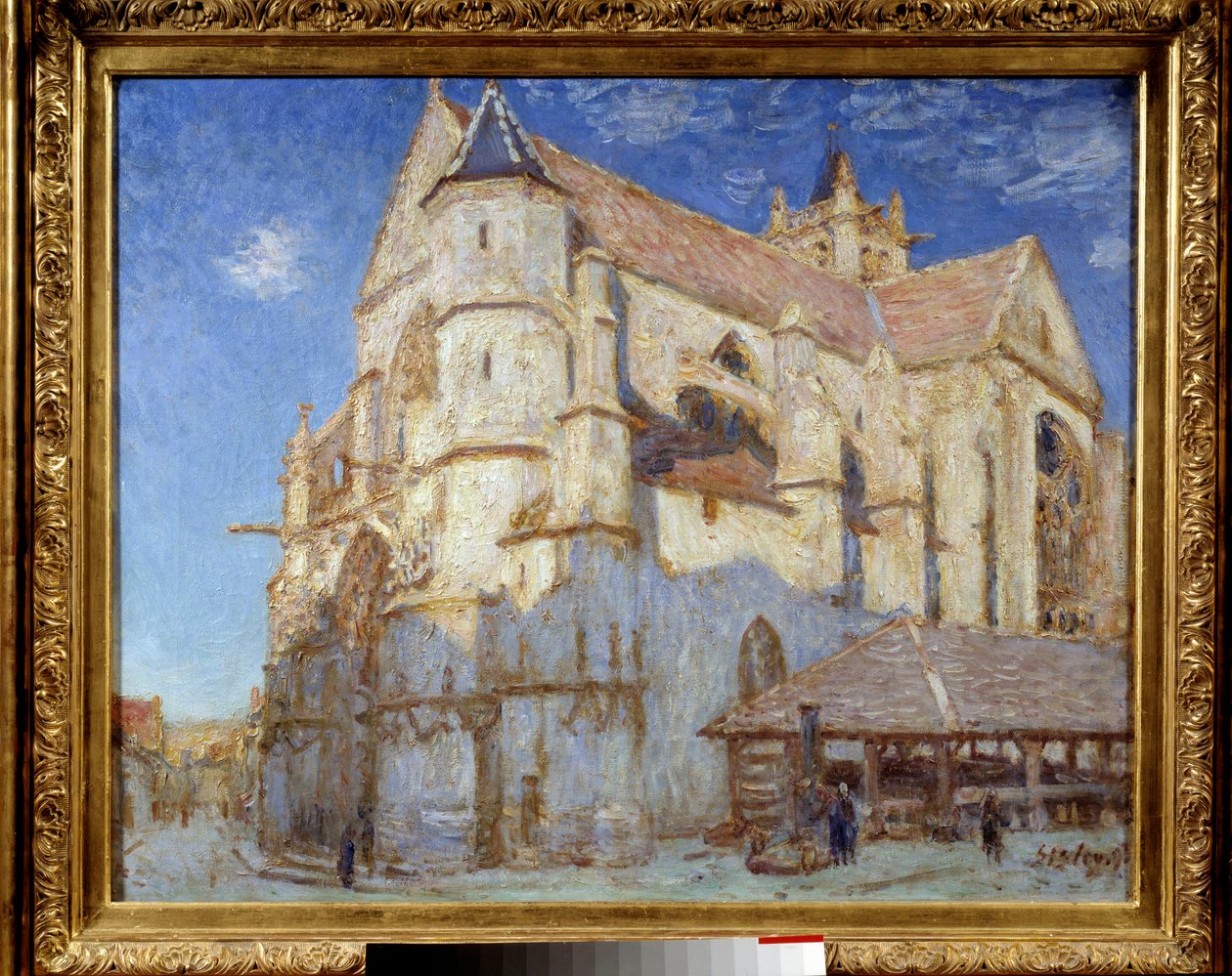 Kyrkan Moret (Moret-sur-Loing eller Moret sur Loing). Målning av Alfred Sisley (1839 - 1899) av Alfred Sisley