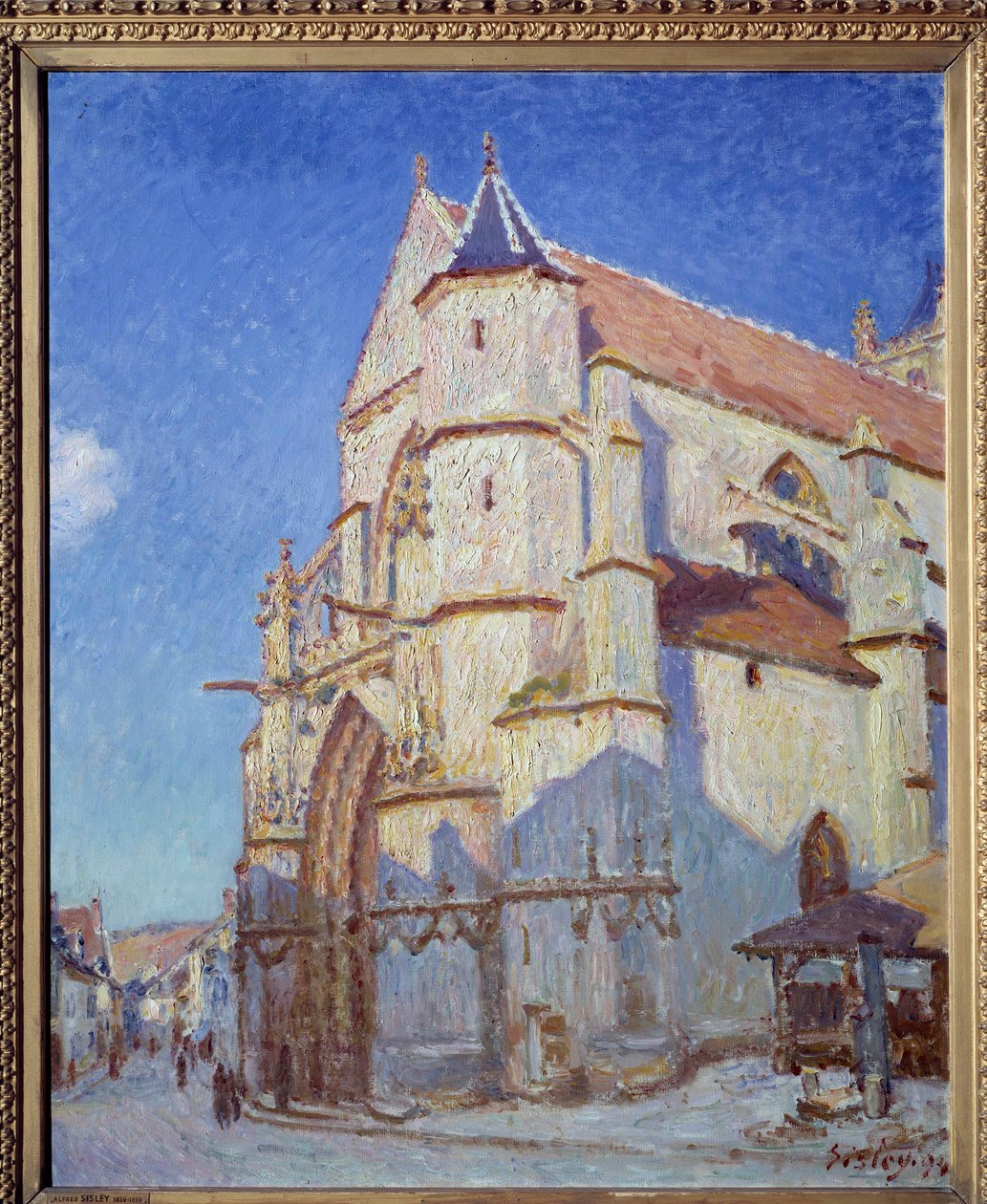 Morets kyrka, på natten 1894 av Alfred Sisley
