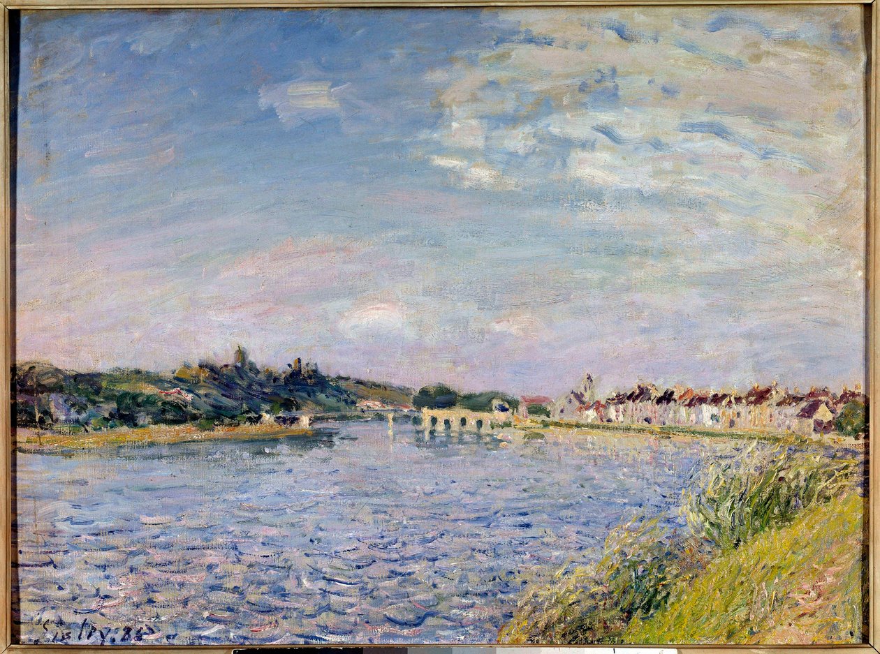 Utsikt över mammor på den släta målningen av Alfred Sisley (1839-1899) 1886 sön. 0,54x0,73 m Dijon, Museum of Fine Arts av Alfred Sisley