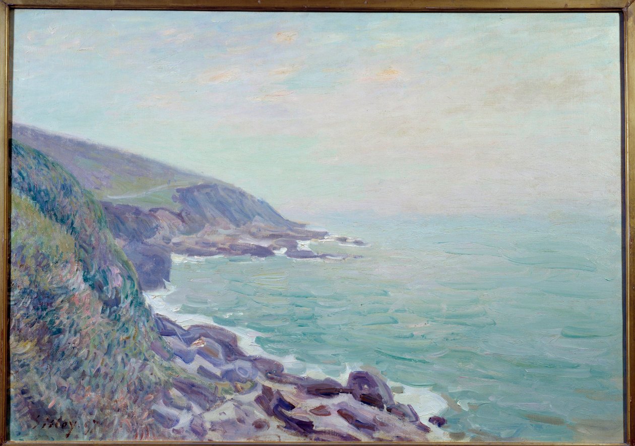 Utsikt över Wales kuster i dimman Målning av Alfred Sisley (1839-1899) 1897 Sön. 0,65x0,92 m Rouen, Museum of Fine Arts av Alfred Sisley