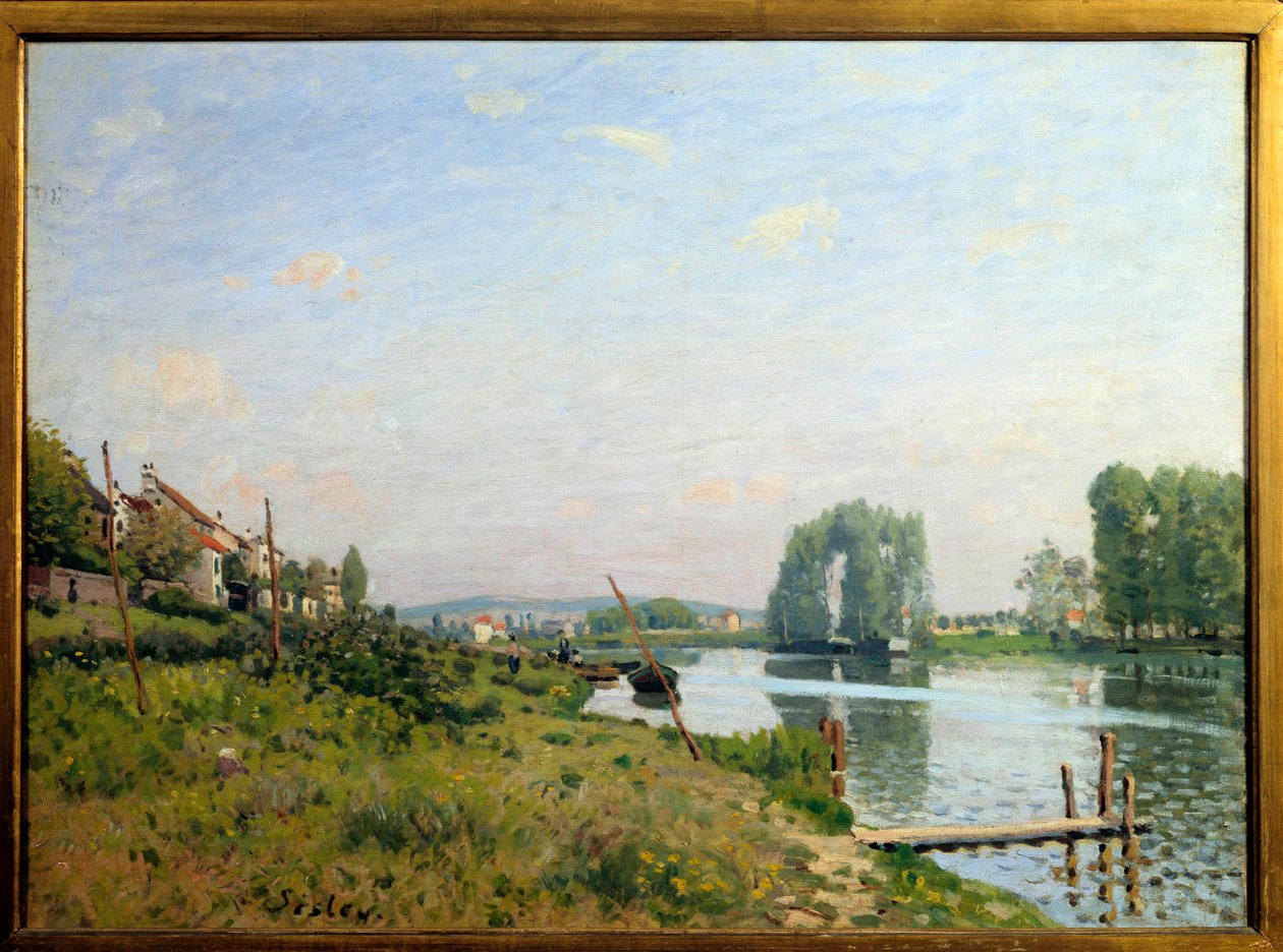 Utsikt över ön Saint Denis Målning av Alfred Sisley (1839-1899) 1872 Sön. 0,5x0,65 m Paris, musee d