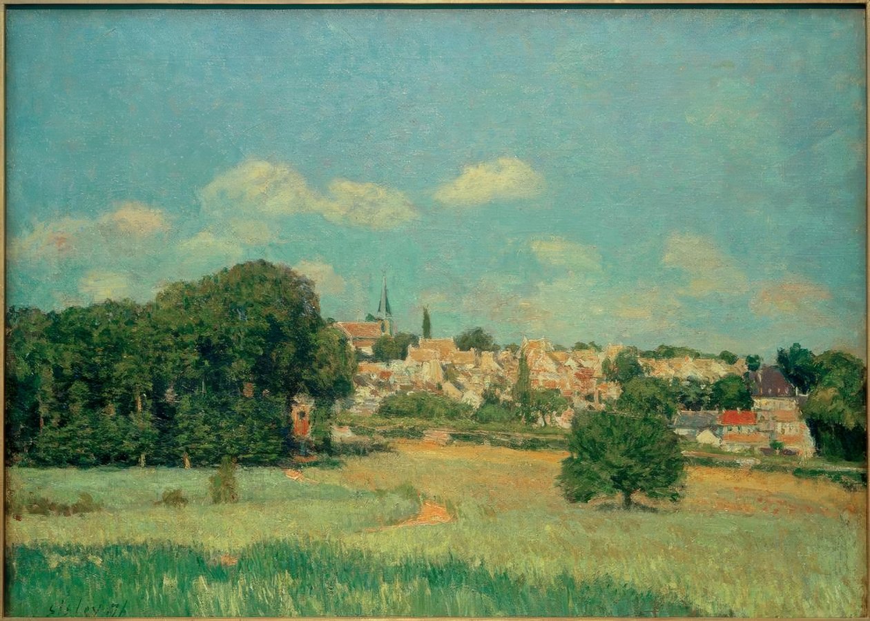 Vy över Marly-le-Roi, soleffekt av Alfred Sisley