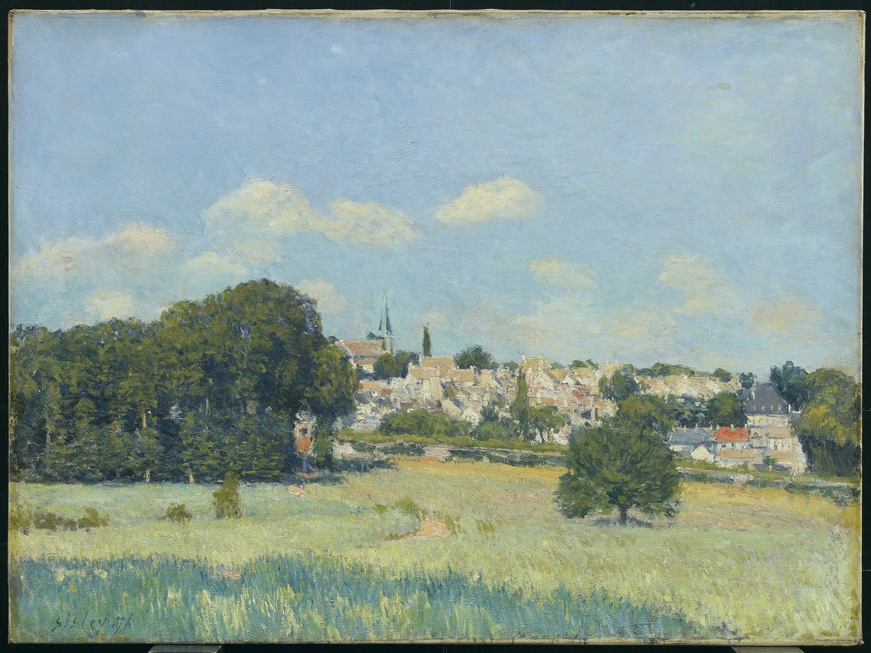 View of Marly-le-Roi, Sunlight Effect eller View of Marly-le-Roi: Sunlight, 1876 av Alfred Sisley