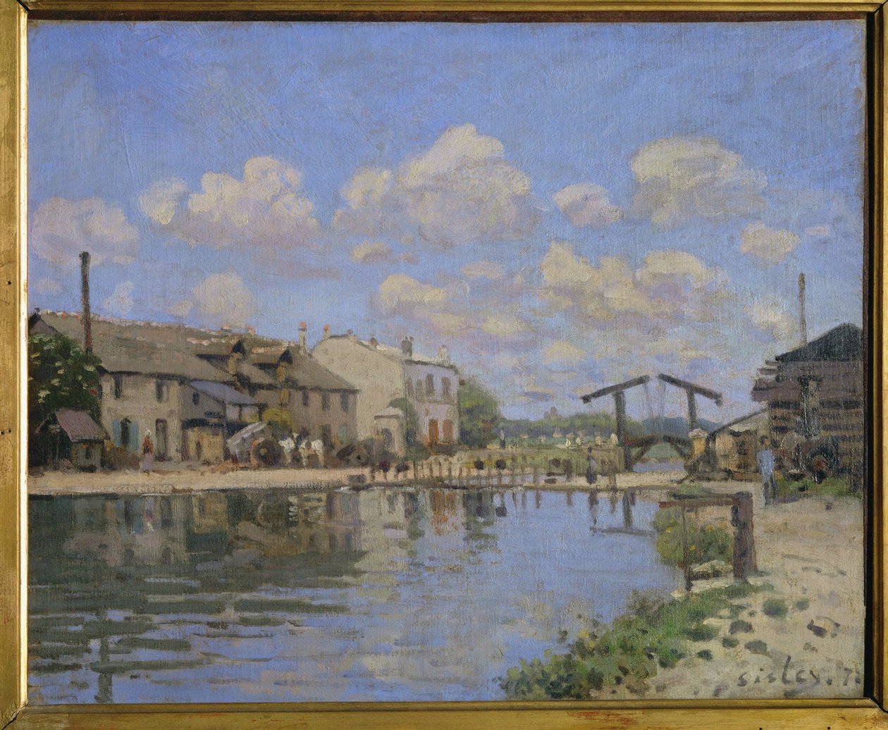 Utsikt över Canal St. Martin, Paris ... (olja på duk) av Alfred Sisley