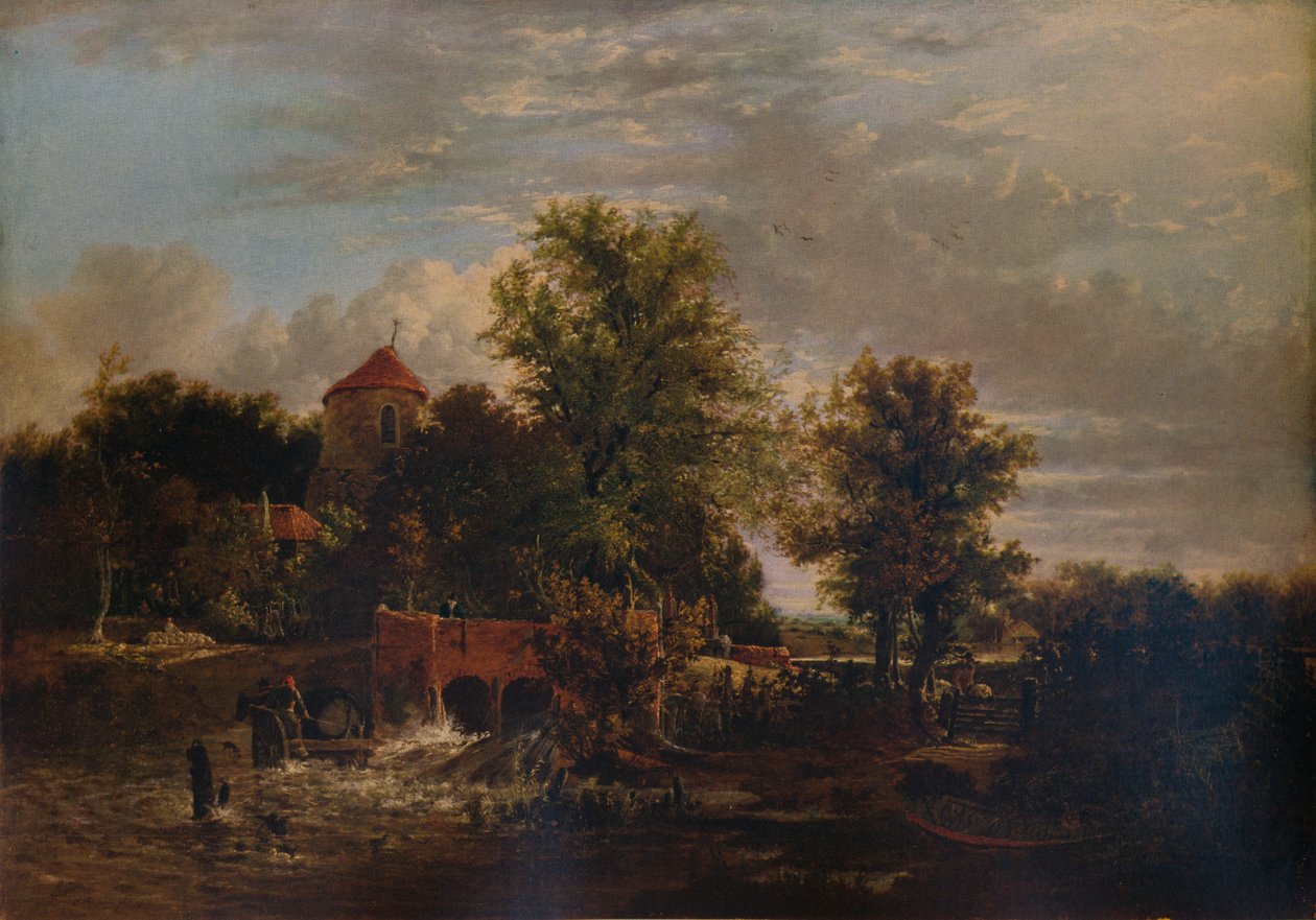 Slussporten vid floden Western, c1832 av Alfred Stannard
