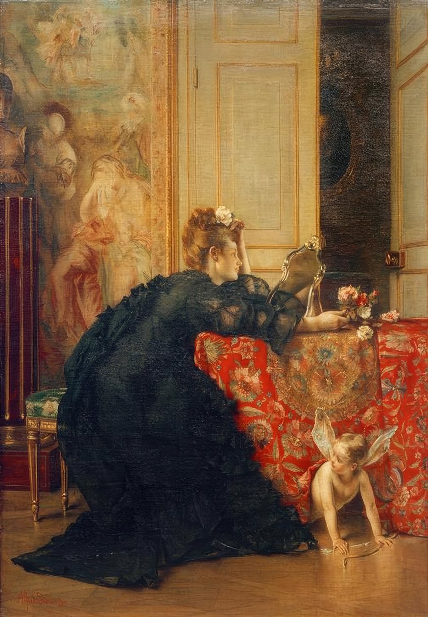 A.Stevens, änkan eller änkeskapets sista dag av Alfred Emile Stevens