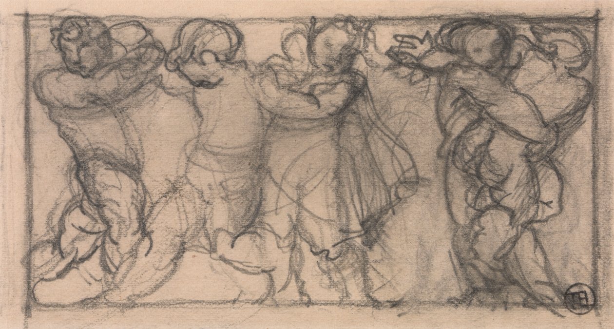 Grupp keruber (design för en fris?) av Alfred Emile Stevens