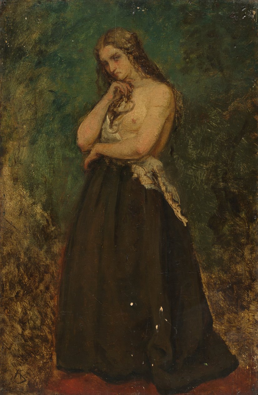 Studie av en modell, sent 1800-tidigt 1900-tal. av Alfred Emile Stevens