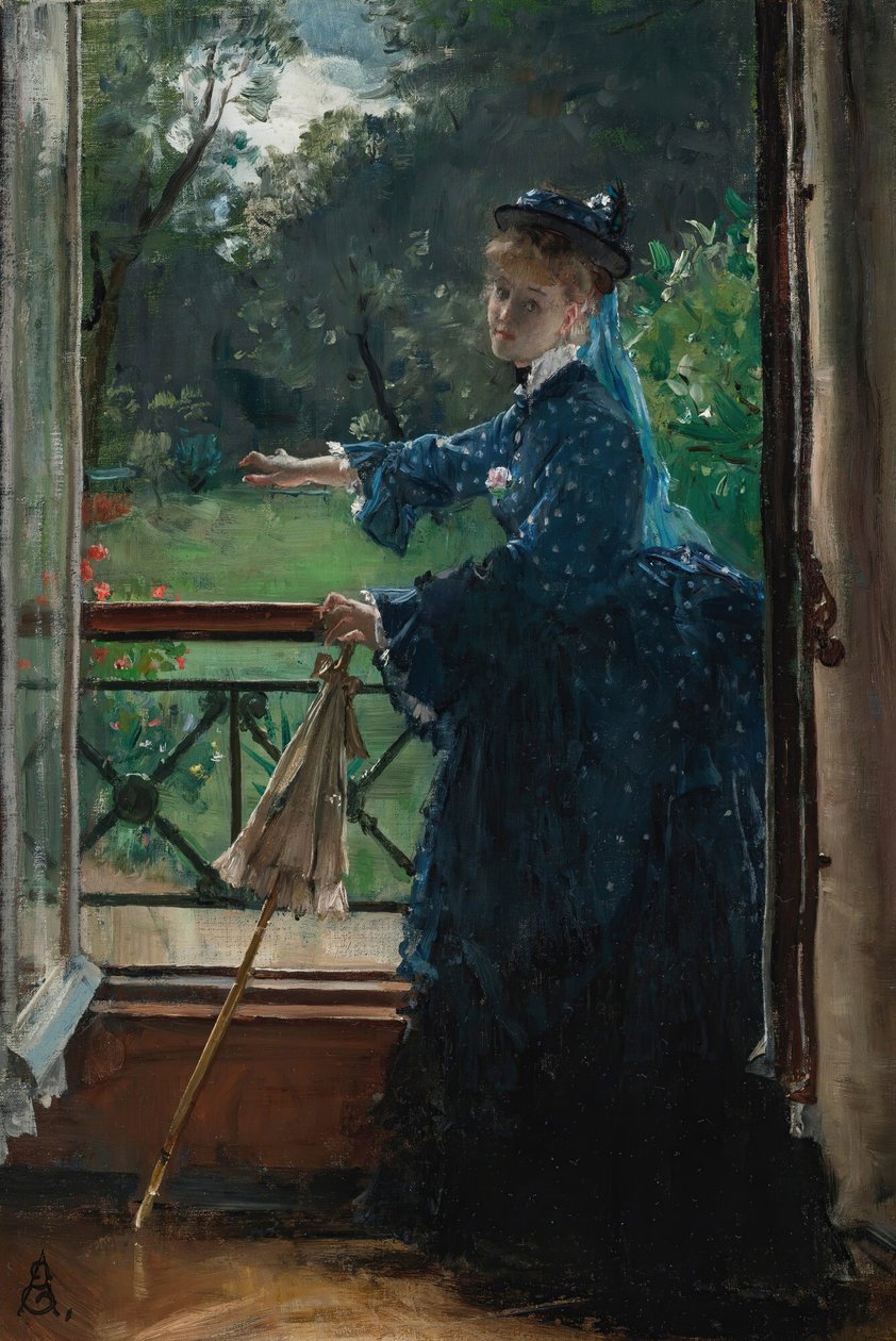 Kvinna på balkongen. av Alfred Emile Stevens