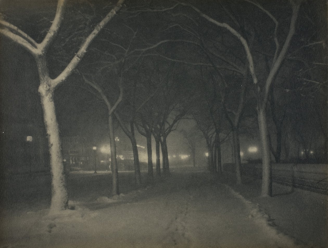 En isig natt, New York av Alfred Stieglitz