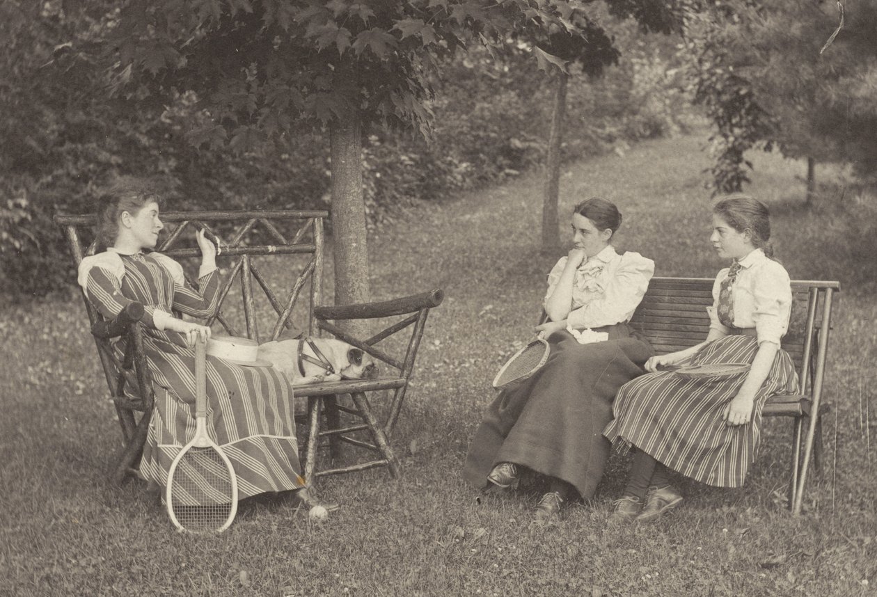 Emmy Obermeyer, Agnes Stieglitz och Flora Small i Oaklawn av Alfred Stieglitz